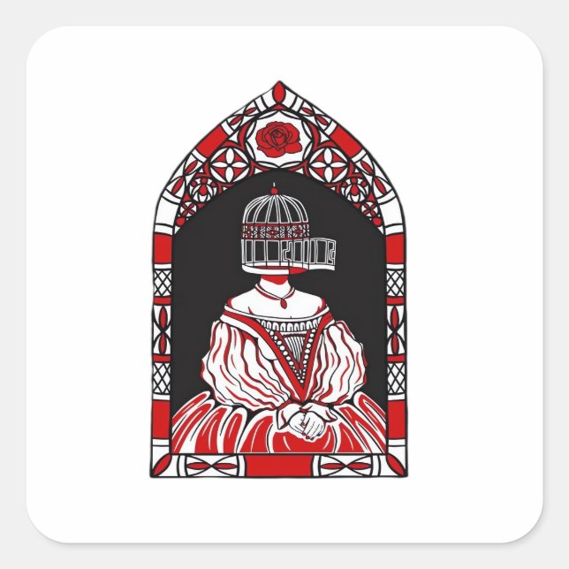 Till Death Do Us Part Caged Bird Classic Square Sticker (Front)