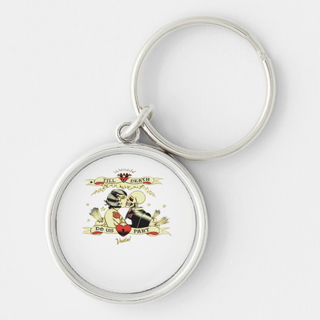 Till Death Do Us Part Classic Design For Halloween Key Ring (Front)