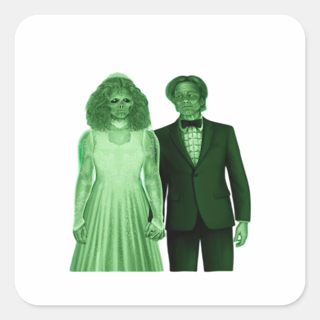 Till Death Do Us Part Classic Design Square Sticker (Front)