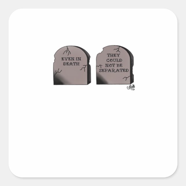 Till Death Do Us Part Classic – Funny Skeleton Cou Square Sticker (Front)