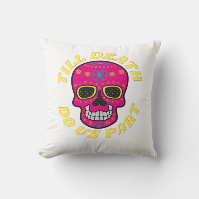 Till Death Do Us Part Classic – Gothic Wedding Cushion (Front)