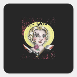 Till Death Do Us Part Classic – Vintage Gothic Rom Square Sticker