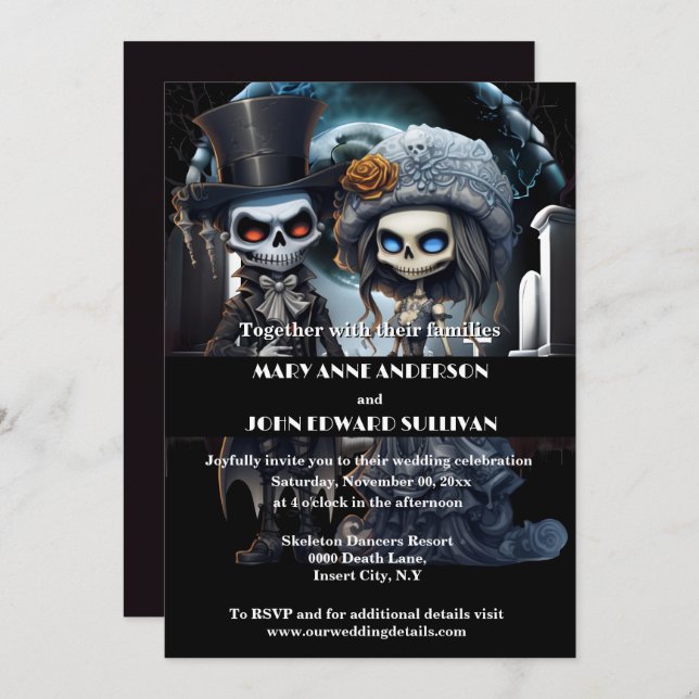 Till death do us part corpse bride groom invitation (Front/Back)