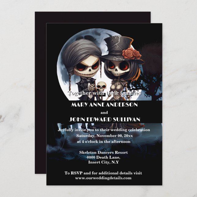 Till death do us part corpse bride groom invitation (Front/Back)