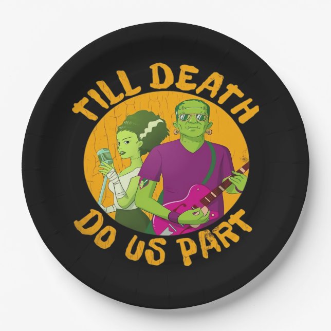 Till Death Do Us Part! Funny Halloween Design For  Paper Plate (Front)