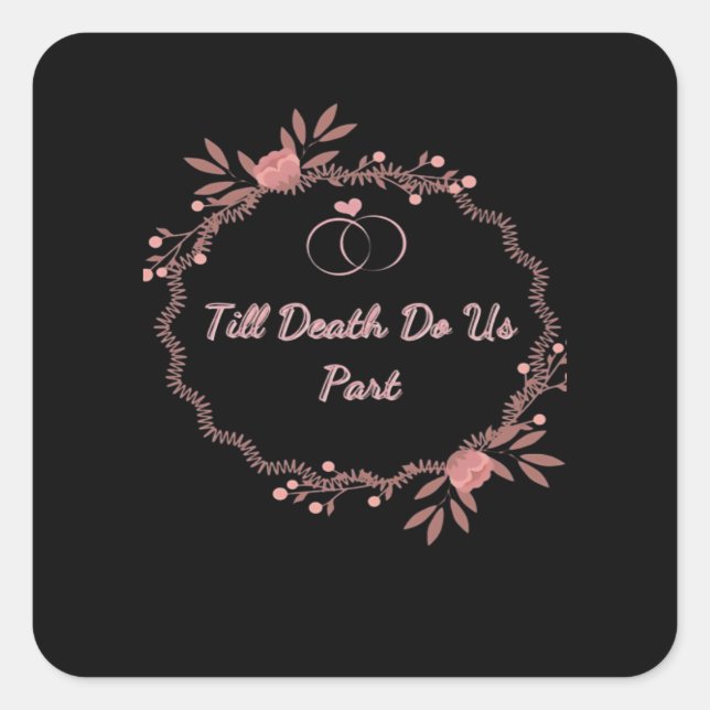 Till Death Do Us Part – Ghostly Wedding Square Sticker (Front)