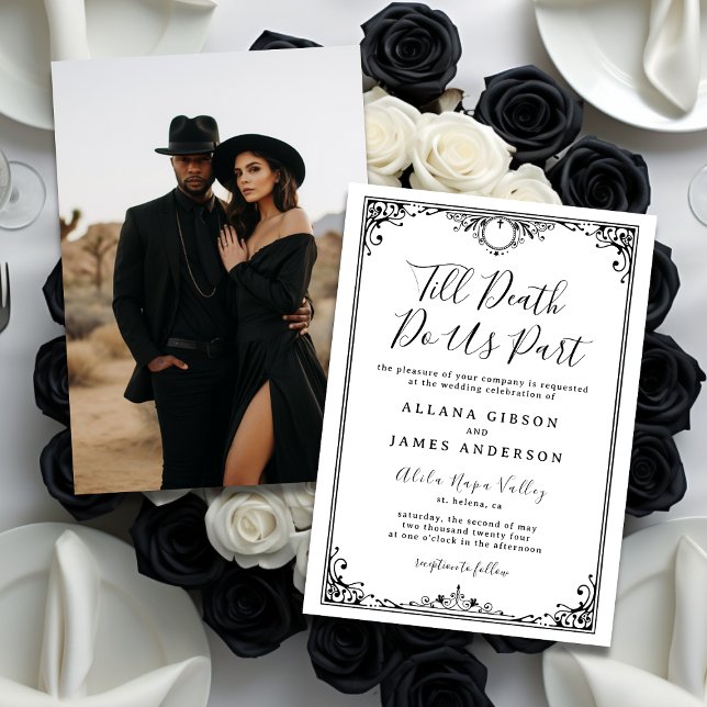 Till Death Do Us Part Goth Glam Wedding Invitation (Creator Uploaded)