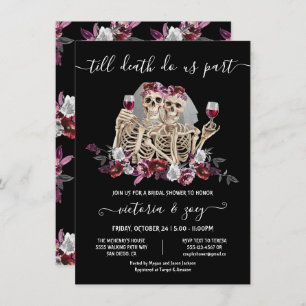 Till death do us Part Goth Skeleton Brides wedding Invitation