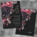 Till Death Do Us Part Gothic Black Floral Wedding Invitation<br><div class="desc">Till Death Do Us Part Dark Gothic Red And Black Floral Wedding Invitation perfect for autumn, fall, winter, or any time you want a dark and elegant look. A mix of black and red roses, grey foliage, and some other red or burgundy branches as well as pompas grass for a...</div>