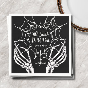 Till Death Do Us Part Gothic Black HalloWedding Napkin