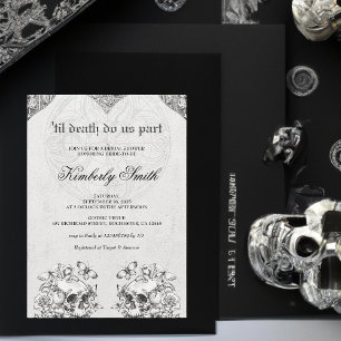 Till Death Do us Part Gothic Bridal Shower Invitation
