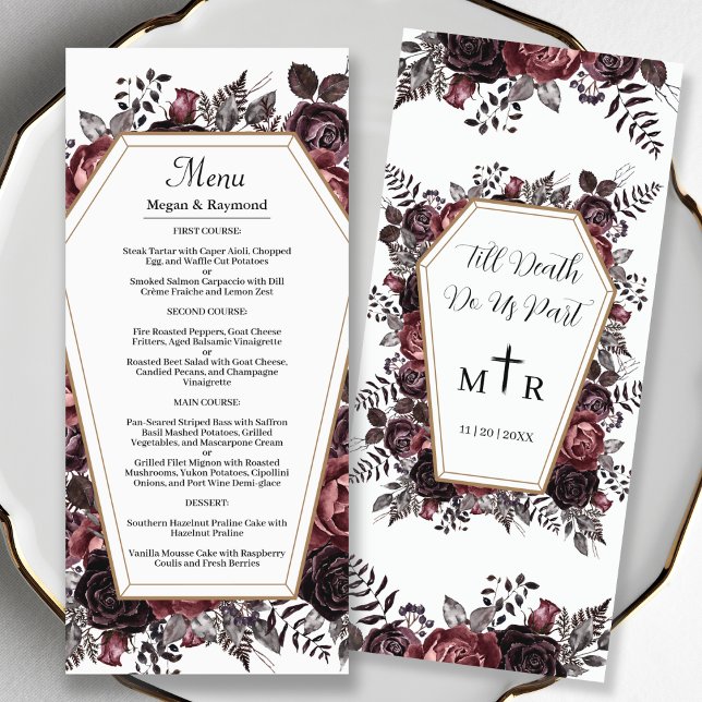 Till Death Do Us Part Gothic Floral Wedding Menu (Creator Uploaded)