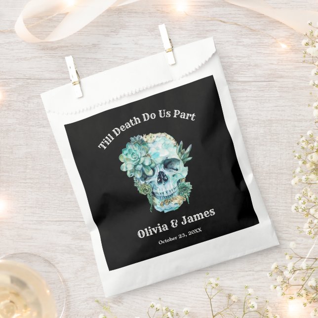Till Death Do Us Part Gothic Halloween Wedding  Favour Bag (Clipped)