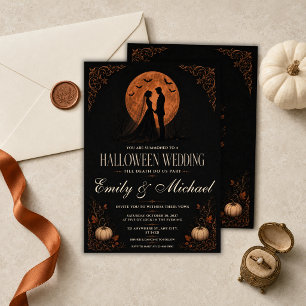 Till Death Do Us Part Gothic Halloween Wedding Invitation