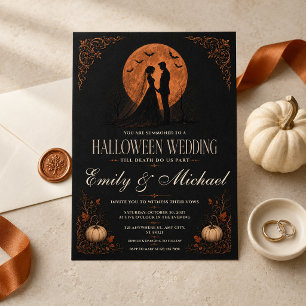 Till Death Do Us Part Gothic Halloween Wedding  Invitation