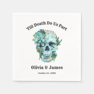 Till Death Do Us Part Gothic Halloween Wedding Napkin