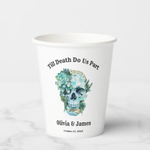Till Death Do Us Part Gothic Halloween Wedding Paper Cups