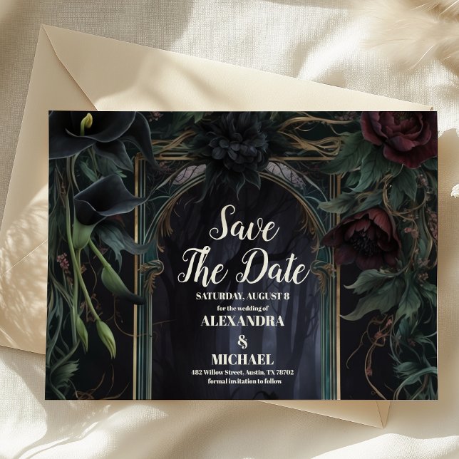 Till death  do us part Gothic Halloween Wedding Save The Date (Creator Uploaded)
