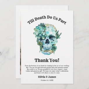 Till Death Do Us Part Gothic Halloween Wedding  Thank You Card