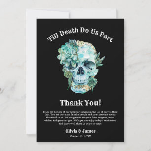 Till Death Do Us Part Gothic Halloween Wedding  Thank You Card
