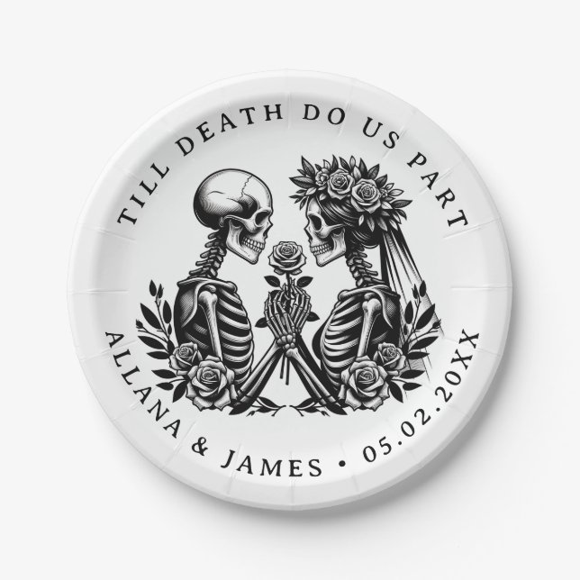 Till Death Do Us Part Gothic Paper Plate (Front)