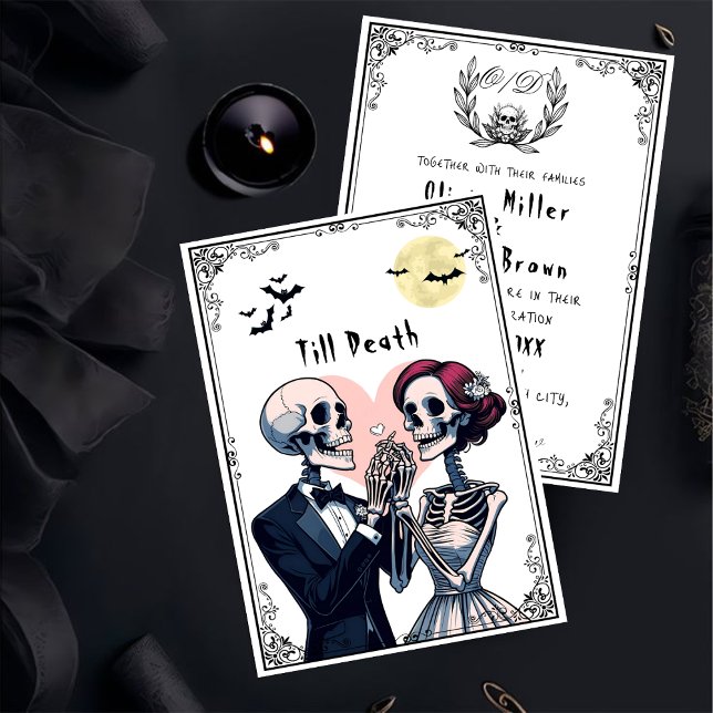 Till Death Do Us Part Gothic Skeleton Wedding Invitation (Creator Uploaded)