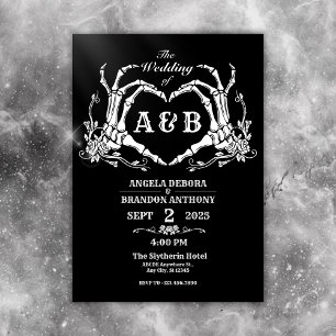 Till Death do us part gothic skeleton wedding Invitation