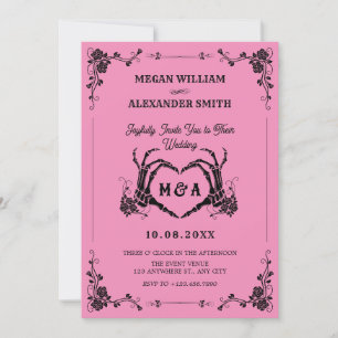 Till death do us part gothic wedding invitation