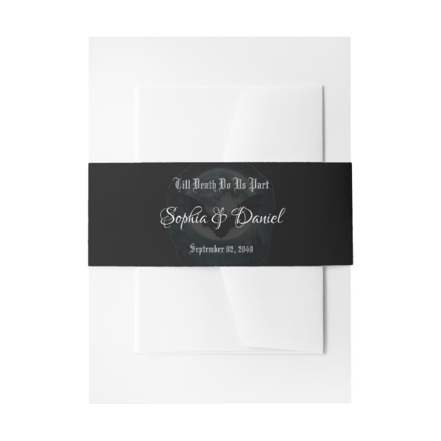 Till Death Do Us Part Gothic Wedding Invitation Belly Band (Front Example)