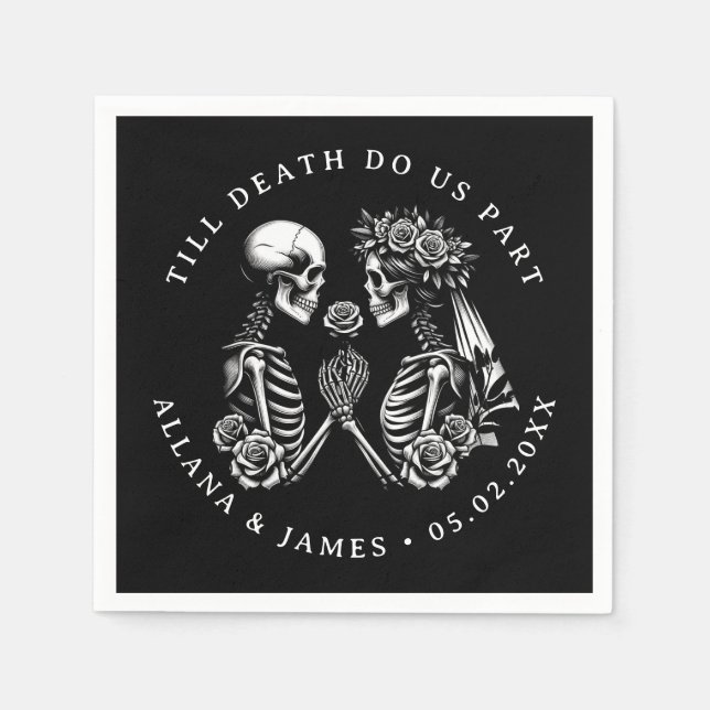 Till Death Do Us Part Gothic Wedding Napkin (Front)