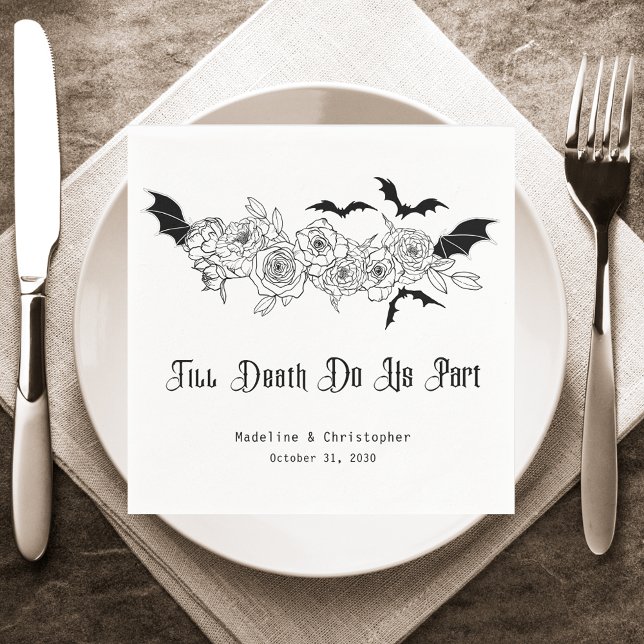 Till Death Do Us Part Gothic Wedding Napkin (Creator Uploaded)