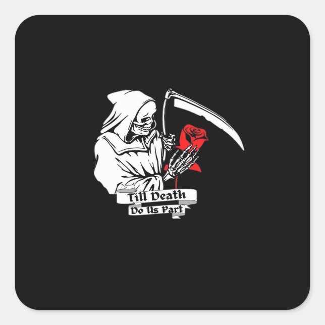 Till Death Do Us Part – Grim Reaper Love  Square Sticker (Front)