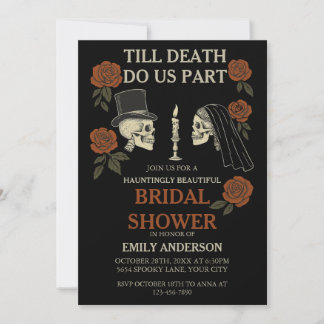Till Death Do Us Part Halloween Bridal Shower  Invitation