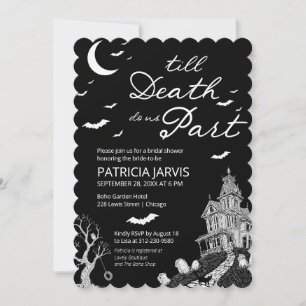 Till Death Do Us Part Halloween Bridal Shower Invitation