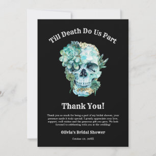 Till Death Do Us Part Halloween Bridal Shower Thank You Card