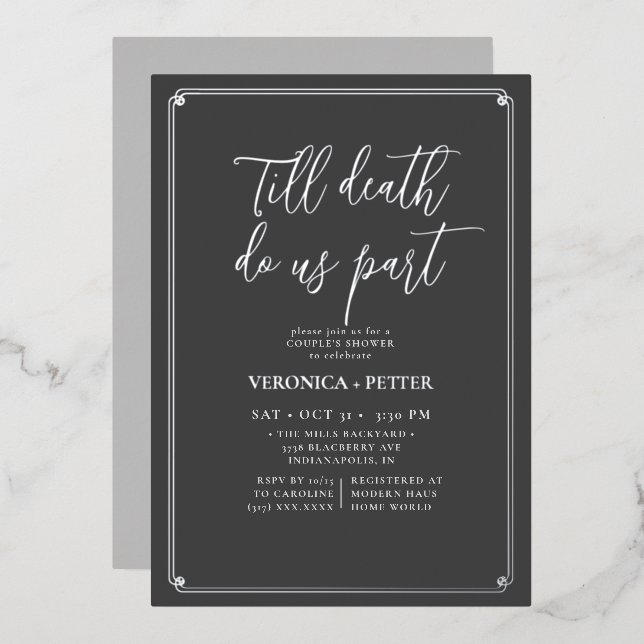 Till Death Do Us Part Halloween Couple's Shower (Front/Back)