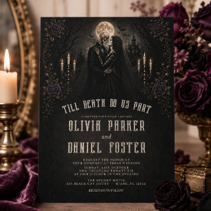 Till Death Do Us Part Halloween Gothic Wedding Invitation