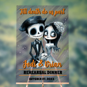 Till Death Do Us Part Halloween Wedding Acrylic Sign