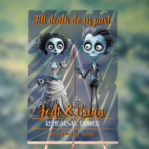 Till Death Do Us Part Halloween Wedding Acrylic Sign