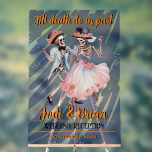 Till Death Do Us Part Halloween Wedding Acrylic Sign