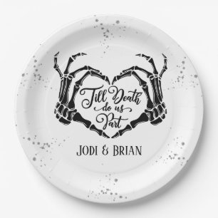 Till Death Do Us Part Halloween Wedding Paper Plate