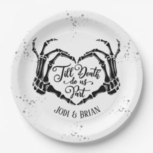 Till Death Do Us Part Halloween Wedding Paper Plate