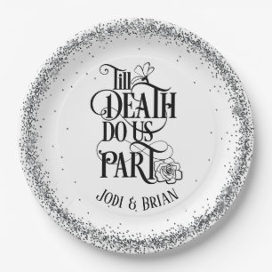 Till Death Do Us Part Halloween Wedding Paper Plate