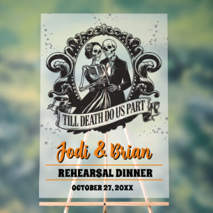 Till Death Do Us Part Halloween Wedding Welcome Acrylic Sign