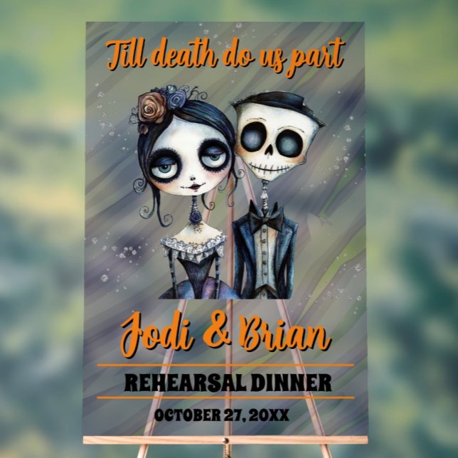 Till Death Do Us Part Halloween Wedding Welcome Acrylic Sign (Creator Uploaded)