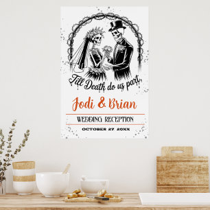 Till Death Do Us Part Halloween Wedding Welcome Poster