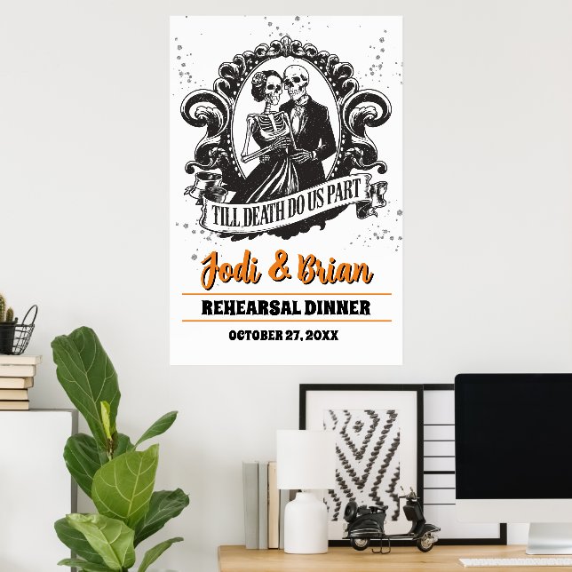 Till Death Do Us Part Halloween Wedding Welcome Poster (Home Office)