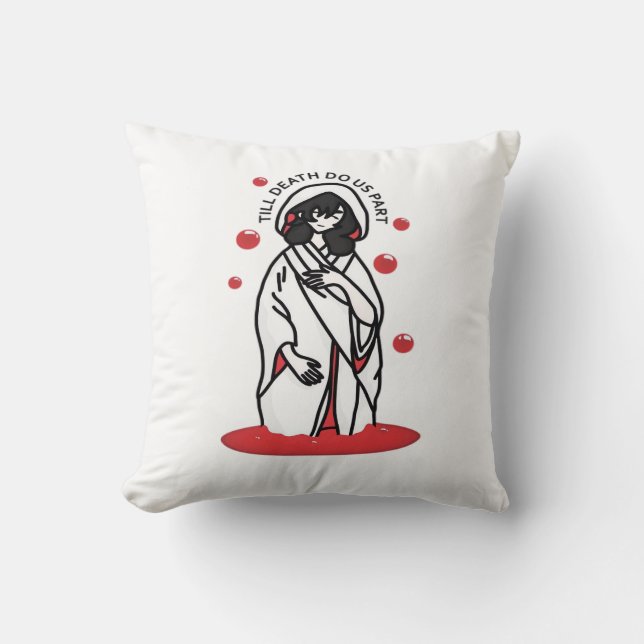 Till Death Do Us Part – Haunting Wedding Slogan Cushion (Front)