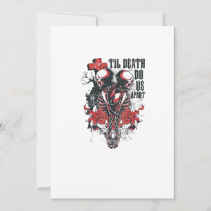 Till Death Do Us Part – Minimalist Skeleton Art Fo Holiday Card