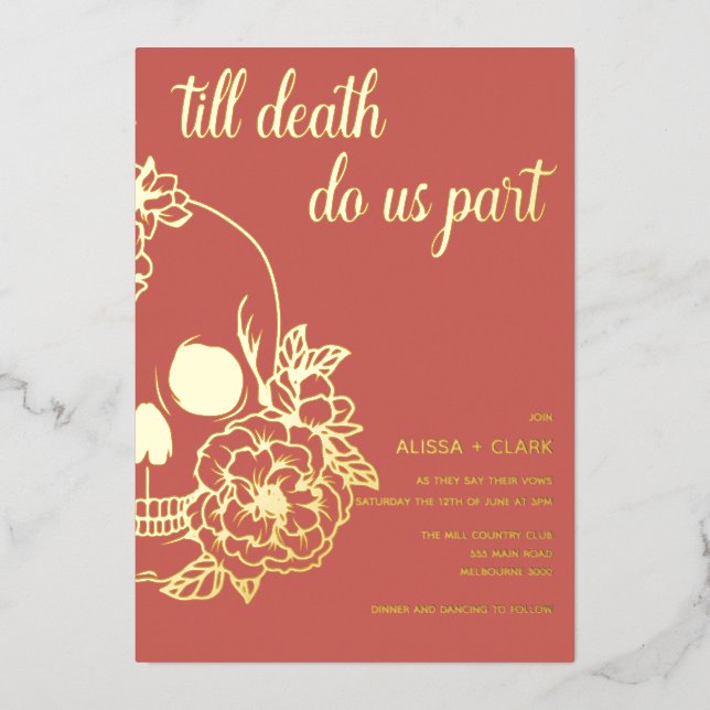 Till Death Do Us Part Modern Skull Wedding  Foil I (Front)